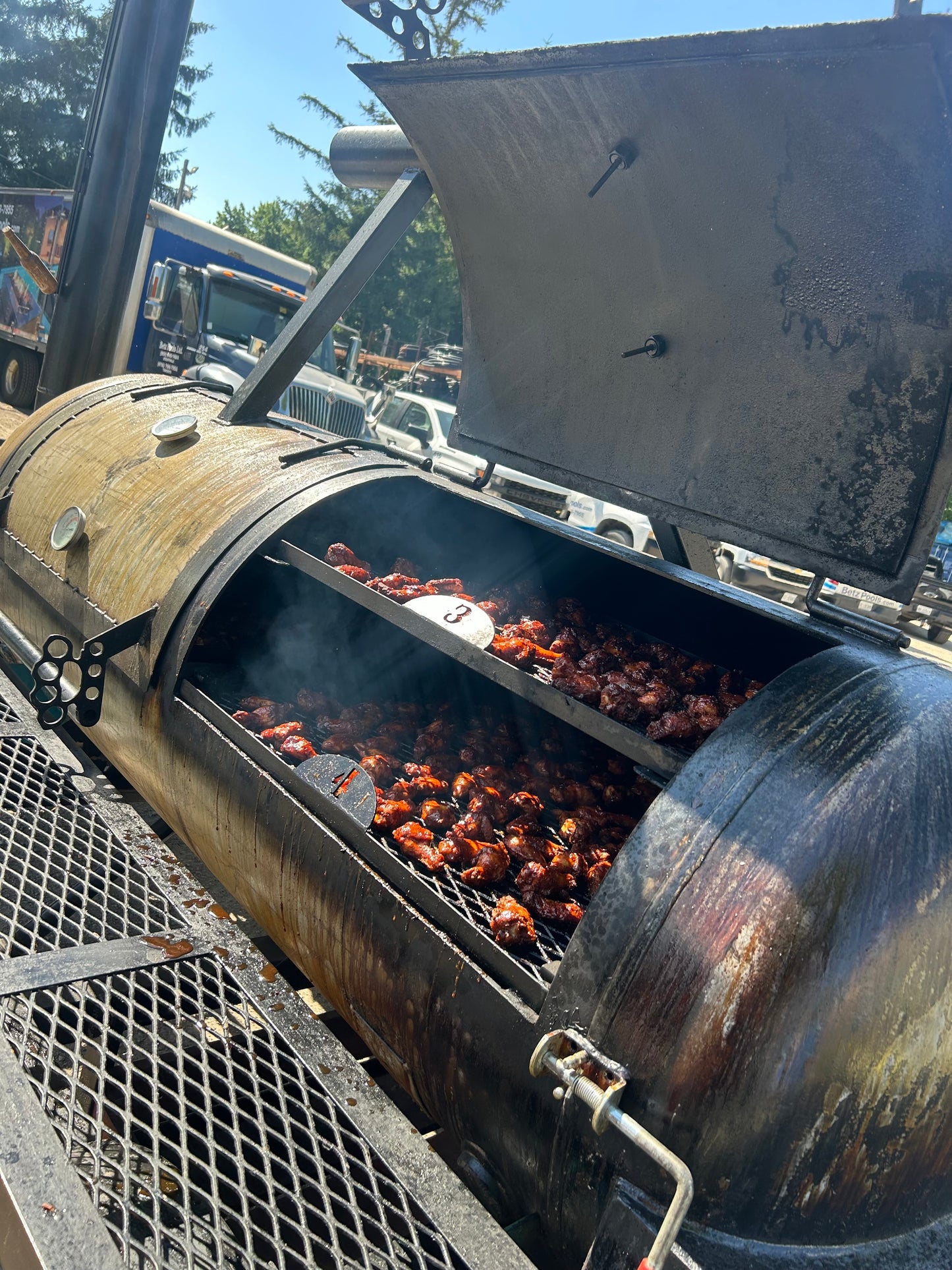 Single Axle 250 gallon standard offset Smoker