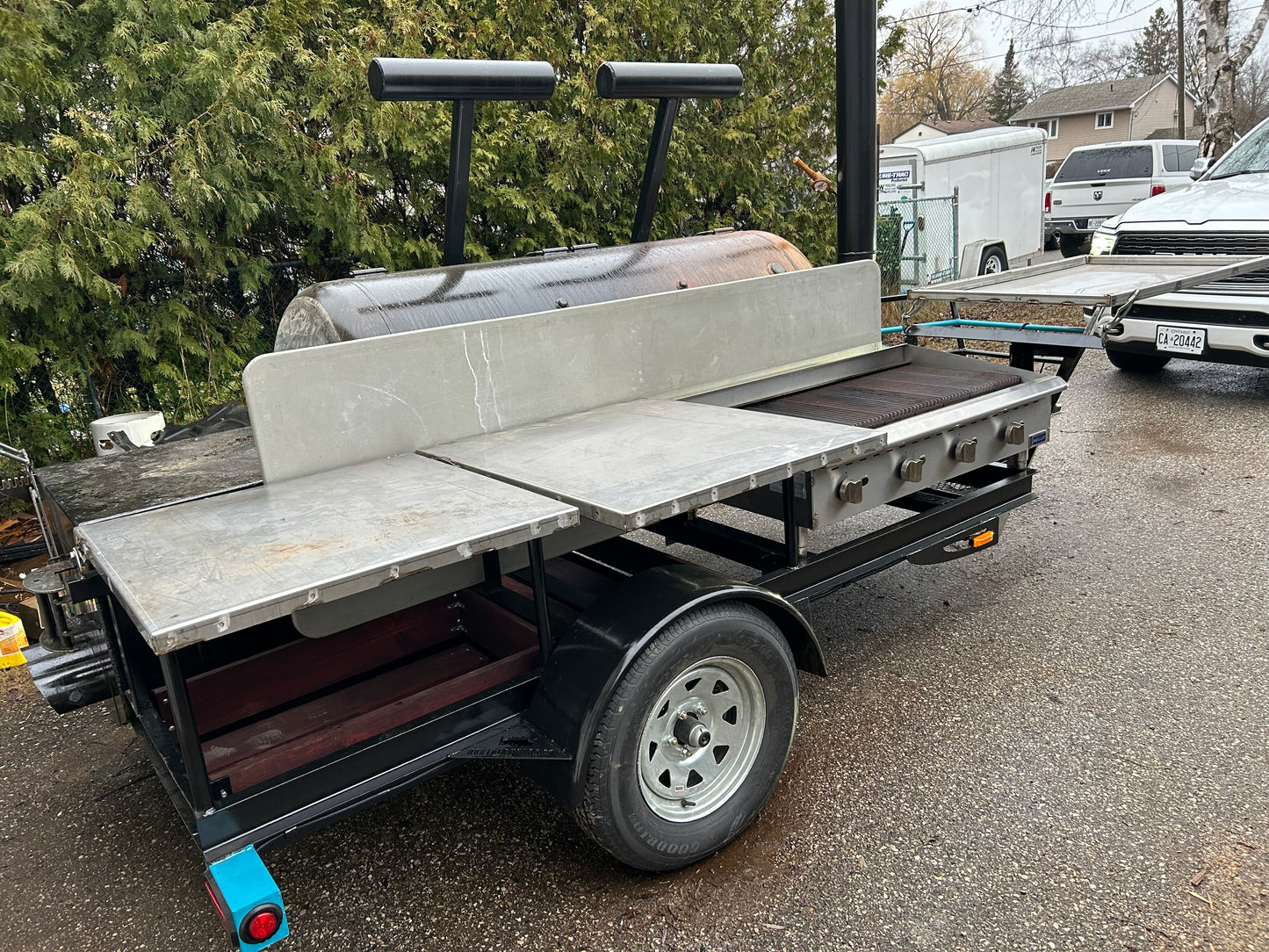 Single Axle 250 gallon standard offset Smoker