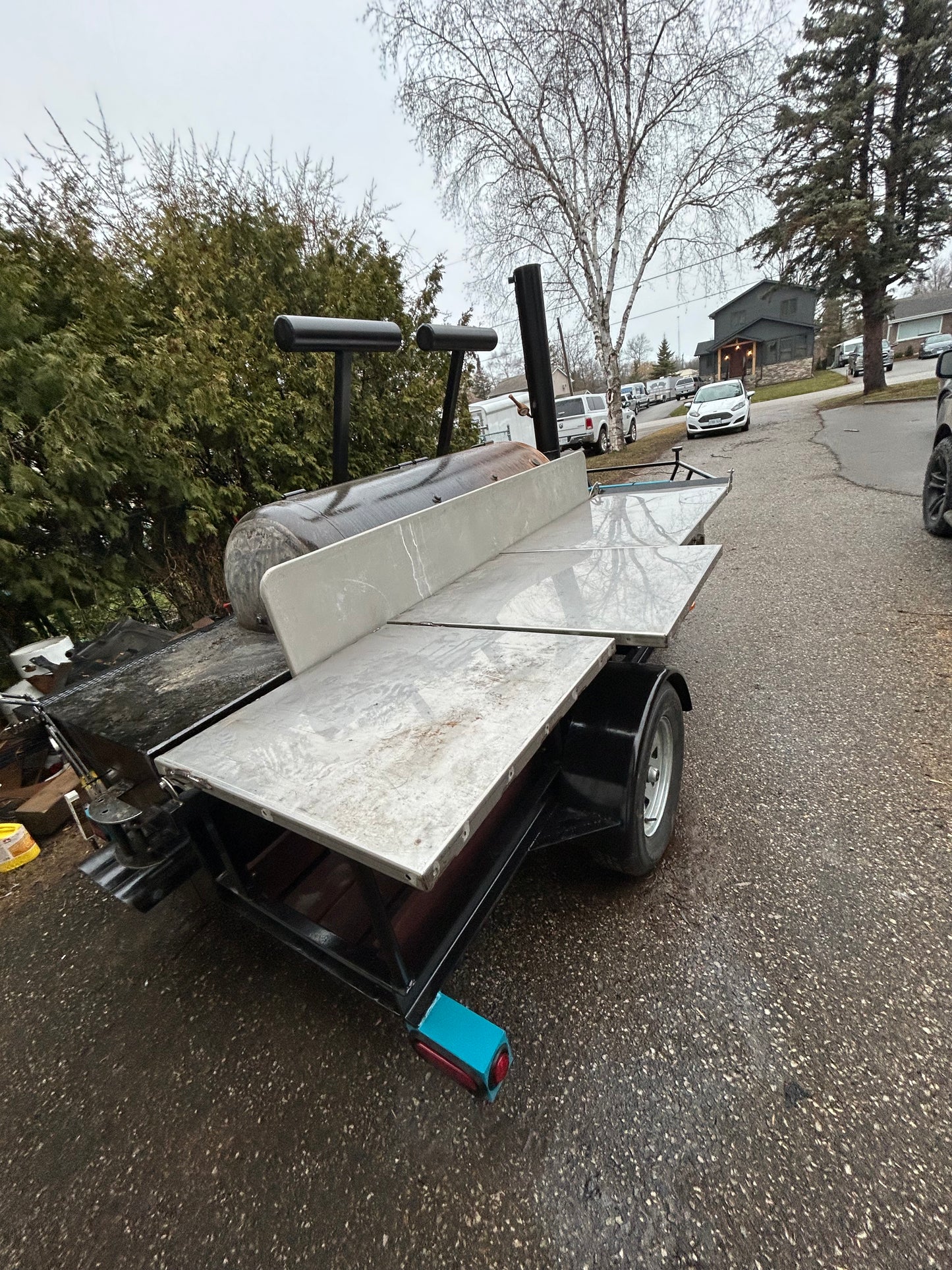 Single Axle 250 gallon standard offset Smoker