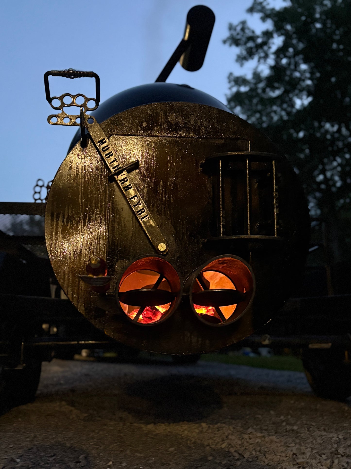 Double Axle 500 gallon offset smoker