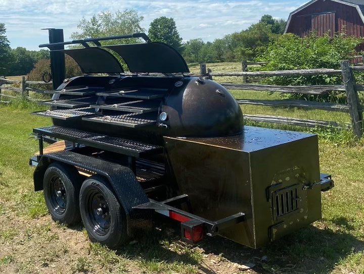 Northern Fyre- Double axle 500 gallon offset smoker