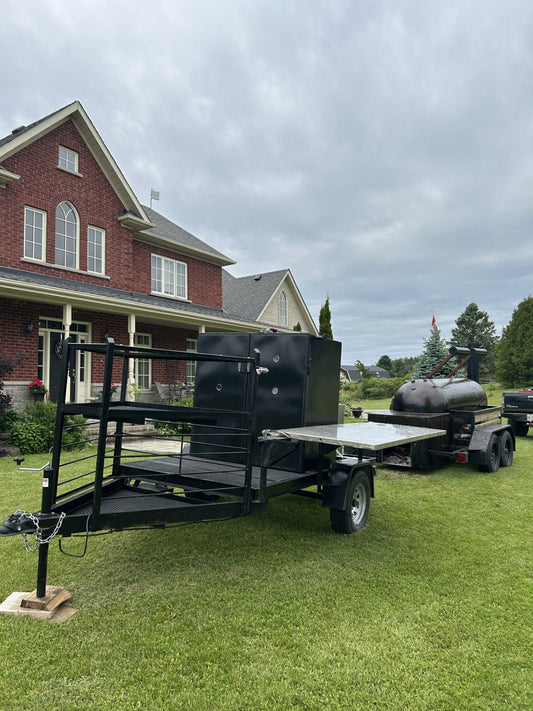 Single Axle industrial cabinet style pellet smoker