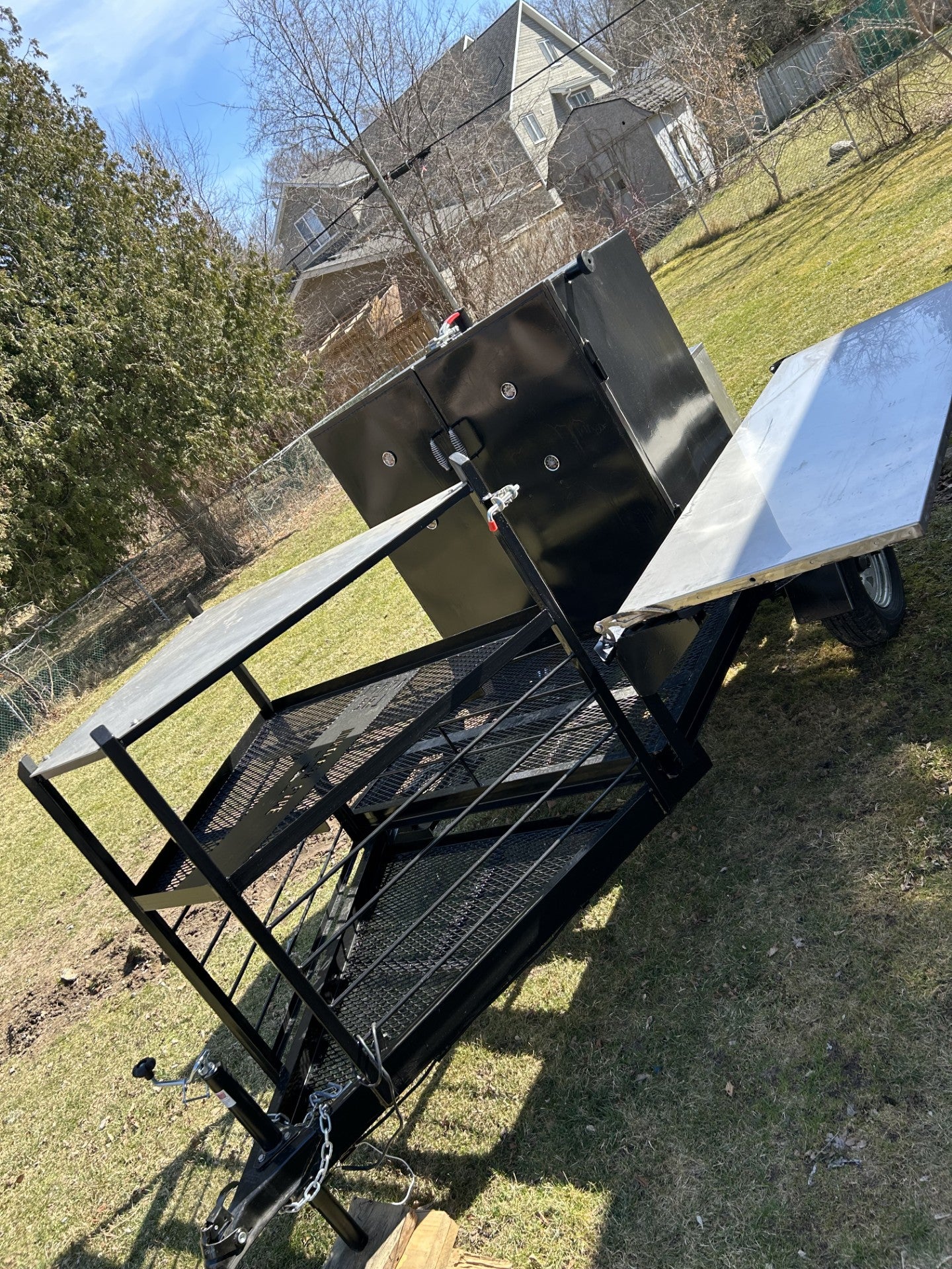 Single Axle industrial cabinet style pellet smoker