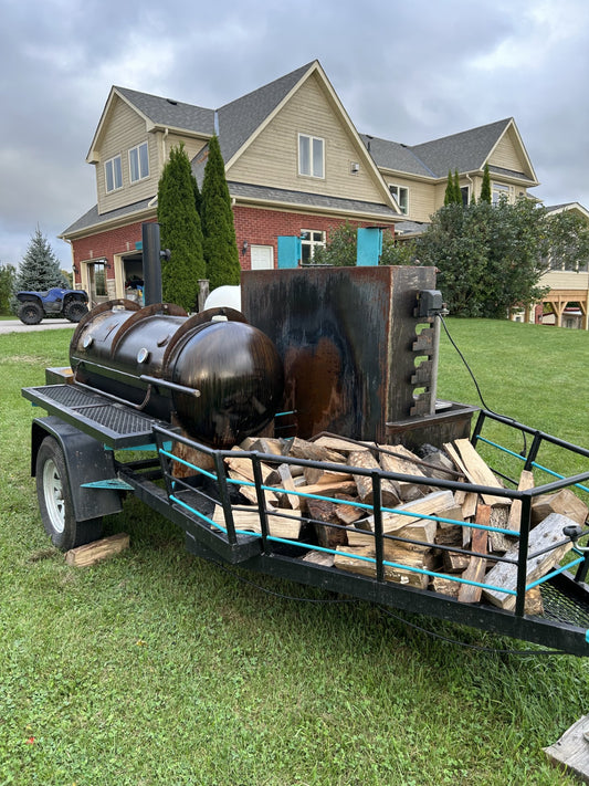 Single Axle 120 Gallon Reverse Flow Smoker