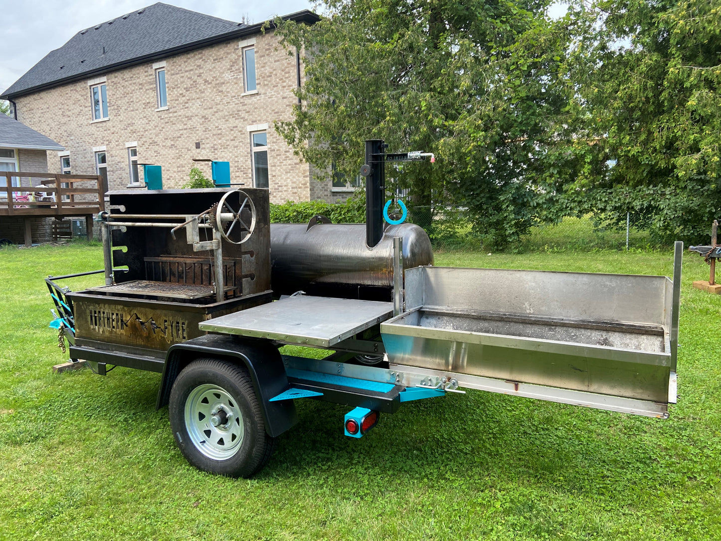 Single Axle 120 Gallon Reverse Flow Smoker